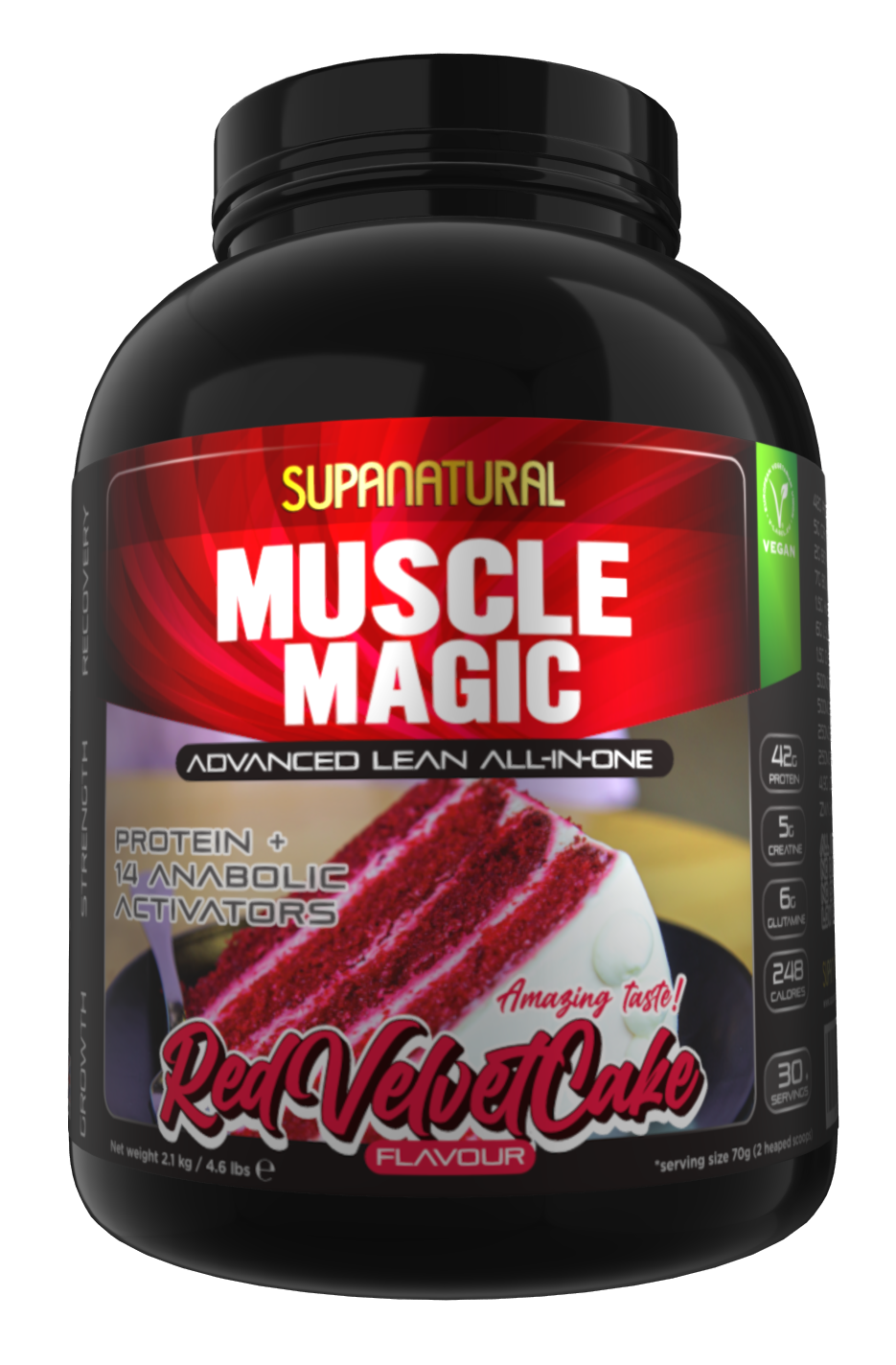 Muscle Magic Vegan, Advanced All-In-One - Red Velvet Cake 2.1kg