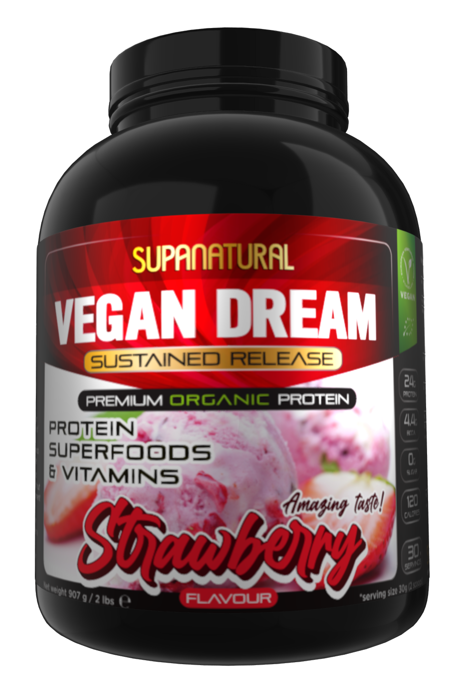 Vegan Dream, Organic (Sustained Release) - Strawberry 907g
