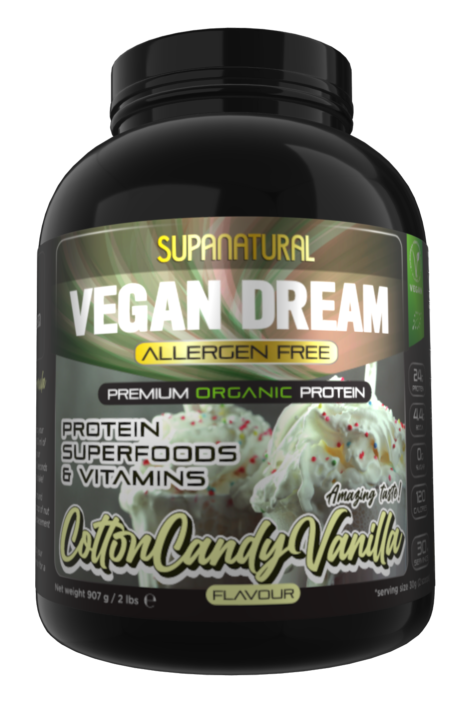 Vegan Dream, Organic (Allergen Free) - Cotton Candy Vanilla 907g